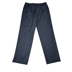 Ralph Lauren Dress Pants Mens 36x34‎ Blue Gray Pleated Cuffed Trousers